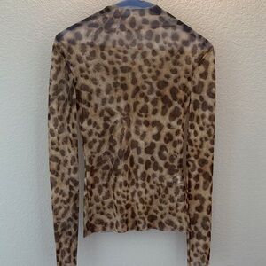 Zara Leopard Print Sheer Top
